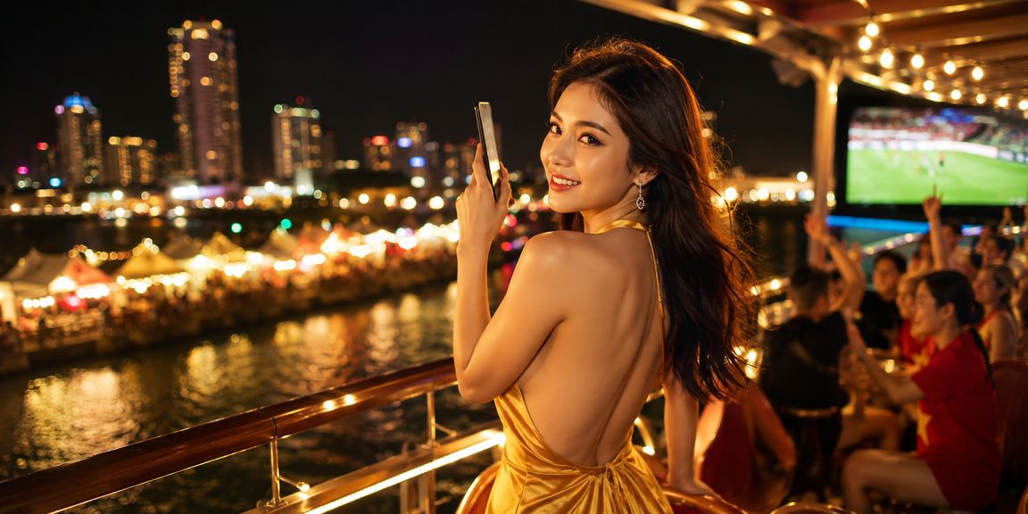 Người dùng trải nghiệm casino trực tuyến trên điện thoại tại chợ đêm Nha Trang