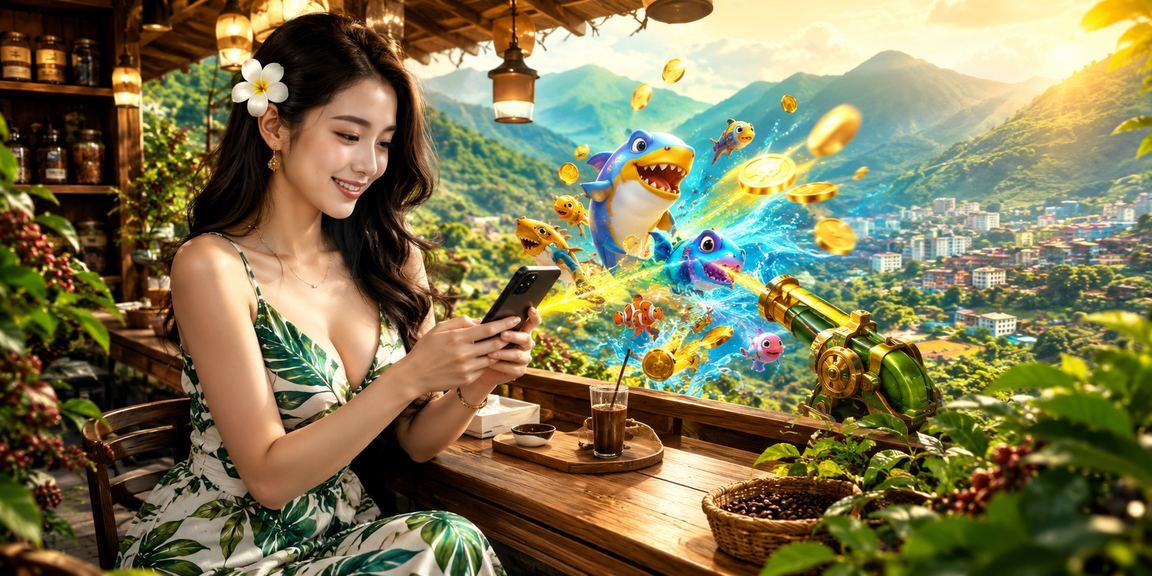 Người dùng thư giãn tại Sa Pa với điện thoại, trải nghiệm trò chơi bắn cá trực tuyến